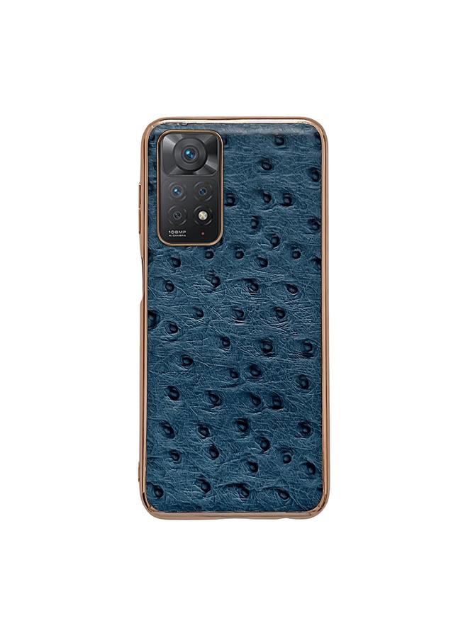 Case For Xiaomi Redmi Note 11 Global/Note 11S 4G Genuine Leather Ostrich Texture Nano Plating Phone Case