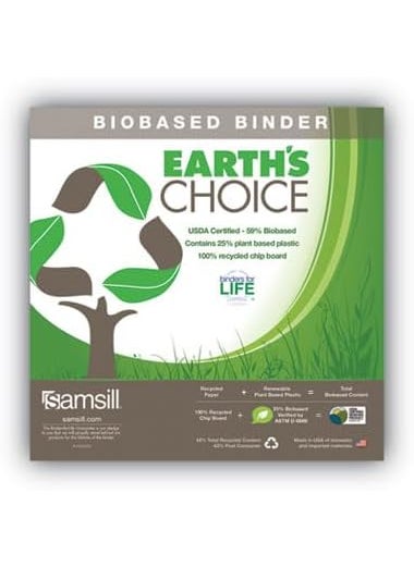 Samsill Samsill Earths Choice PlantBased Durable Fashion View Binder 3 Rings 1 Capacity 11 x 85 Turquoise 2Pack  - Image 5