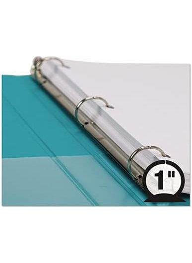 Samsill Samsill Earths Choice PlantBased Durable Fashion View Binder 3 Rings 1 Capacity 11 x 85 Turquoise 2Pack  - Image 3