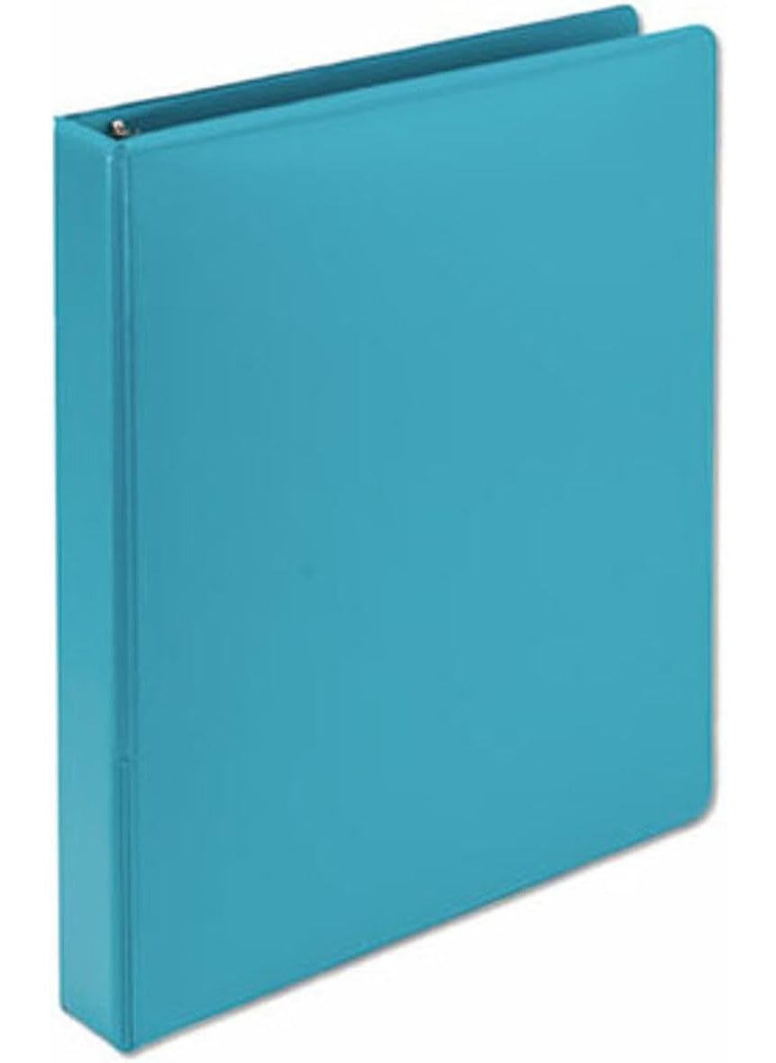 Samsill Samsill Earths Choice PlantBased Durable Fashion View Binder 3 Rings 1 Capacity 11 x 85 Turquoise 2Pack  - Image 1