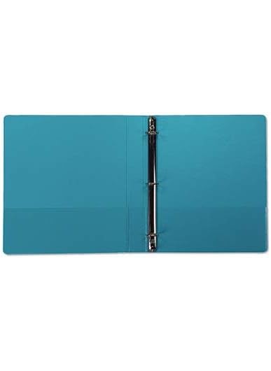 Samsill Samsill Earths Choice PlantBased Durable Fashion View Binder 3 Rings 1 Capacity 11 x 85 Turquoise 2Pack  - Image 4