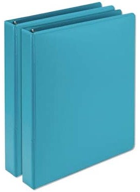 Samsill Samsill Earths Choice PlantBased Durable Fashion View Binder 3 Rings 1 Capacity 11 x 85 Turquoise 2Pack  - Image 2