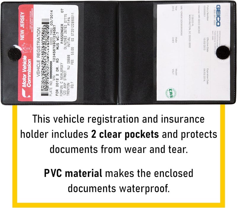 CANOPUS Car Registration and Insurance Holder, Car Document Holder, Vehicle Registration and Insurance Card Holder, Wallet for Auto, Trailer, Motorcycle, Truck, Vehicle Paperwork Organizer (2 Pack) - Image 4