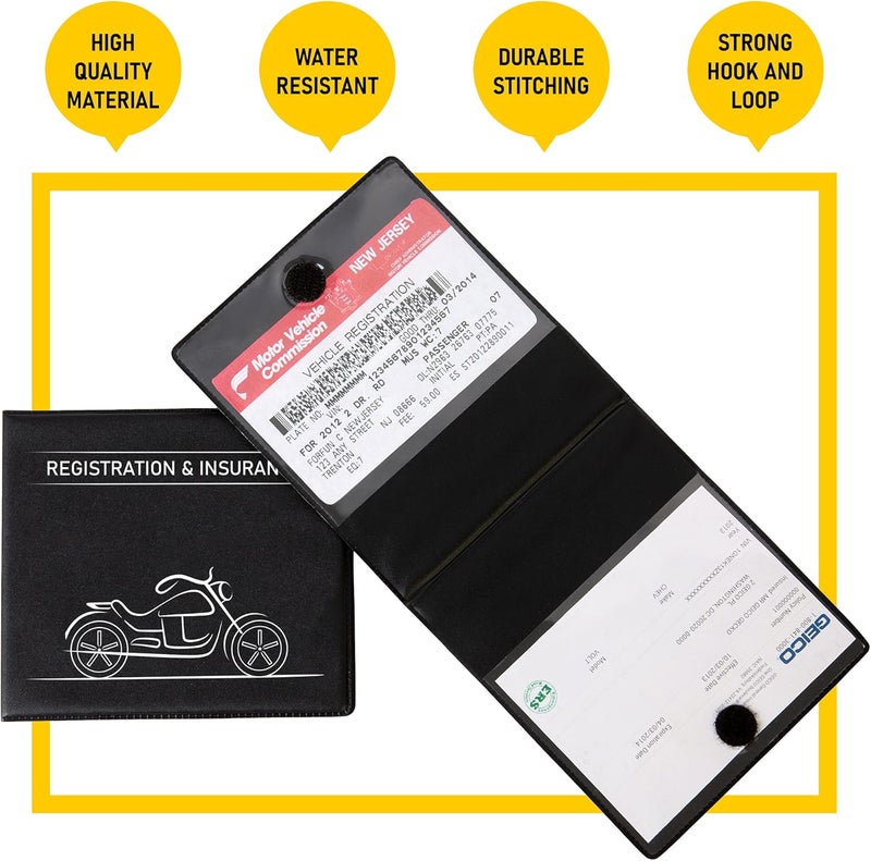 CANOPUS Car Registration and Insurance Holder, Car Document Holder, Vehicle Registration and Insurance Card Holder, Wallet for Auto, Trailer, Motorcycle, Truck, Vehicle Paperwork Organizer (2 Pack) - Image 3