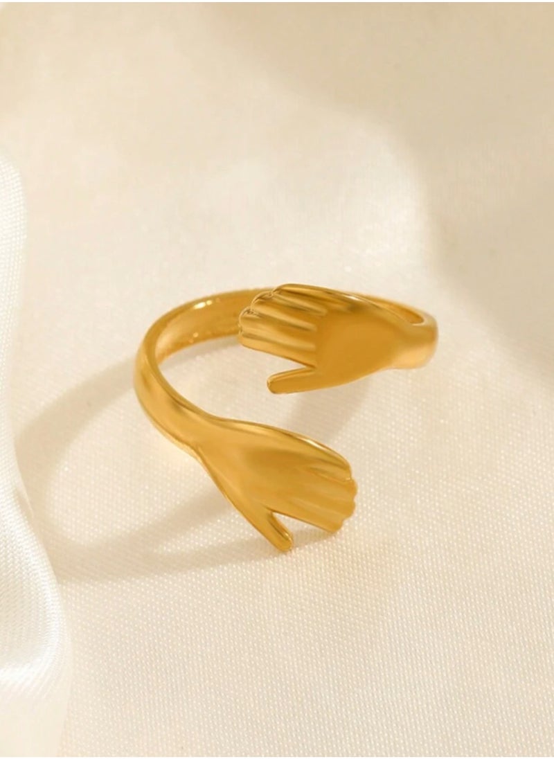 Equal - Stainless Steel Gold Plated Ring For Women One Size - Image 1