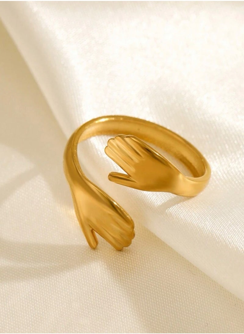 Equal - Stainless Steel Gold Plated Ring For Women One Size - Image 1