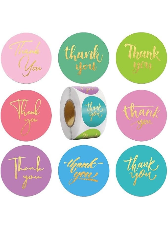 500Pcs Thank You Stickers - 8 Designs 1 Inch Gold Foil for Packaging, Small Business, Self-Adhesive Labels for Envelopes, Gift Wrap, Craft - Image 2