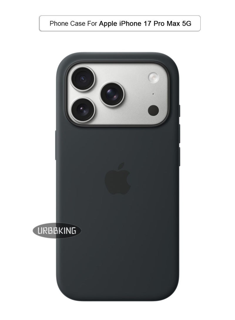 يوارب كينج iPhone 17 Pro Max السائل السيليكون غطاء الحماية ، حماية الجسم بالكامل ، مقاومة للصدمات ، رقيقة للغاية ، بطانة ألياف ناعمة ومقاومة للخدوش ، غطاء حماية رقيقة للغاية ، مع لمسة مريحة ومكافحة البصمات ، أسود - Image 1