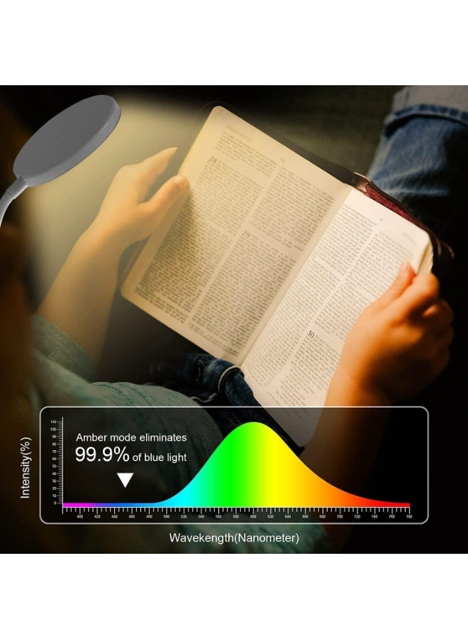 مصباح قراءة مرن من ميفاين بزاوية 360 درجة - 3 مستويات سطوع، 3 درجات حرارة لونية، تحكم باللمس، قابل لإعادة الشحن عبر منفذ USB، حماية للعين، 20 مصباح LED، مصباح بمشبك، مصباح مكتب/سرير - Image 3