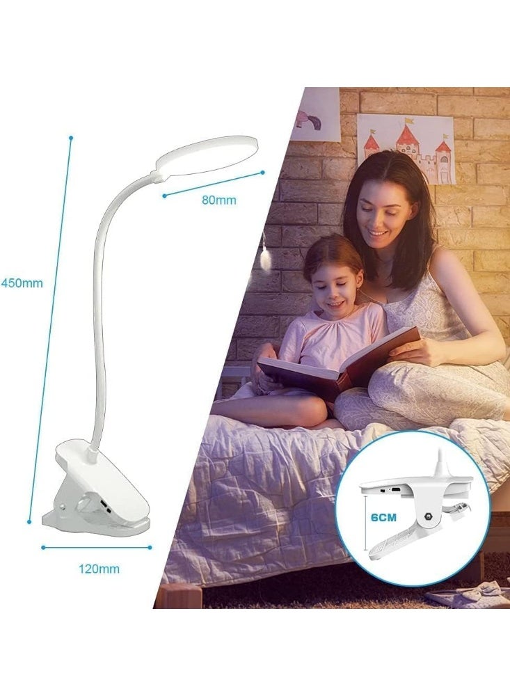 مصباح قراءة مرن من ميفاين بزاوية 360 درجة - 3 مستويات سطوع، 3 درجات حرارة لونية، تحكم باللمس، قابل لإعادة الشحن عبر منفذ USB، حماية للعين، 20 مصباح LED، مصباح بمشبك، مصباح مكتب/سرير - Image 4