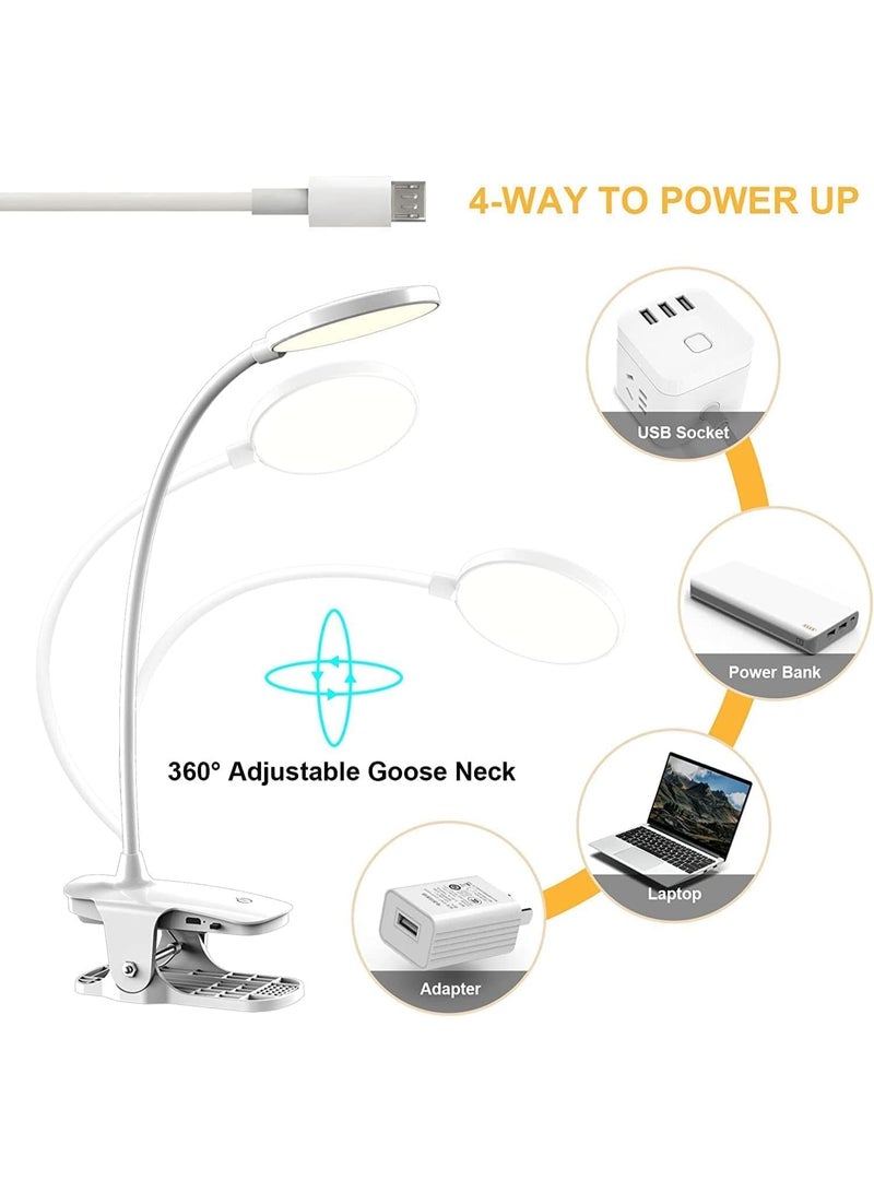 مصباح قراءة مرن من ميفاين بزاوية 360 درجة - 3 مستويات سطوع، 3 درجات حرارة لونية، تحكم باللمس، قابل لإعادة الشحن عبر منفذ USB، حماية للعين، 20 مصباح LED، مصباح بمشبك، مصباح مكتب/سرير - Image 5