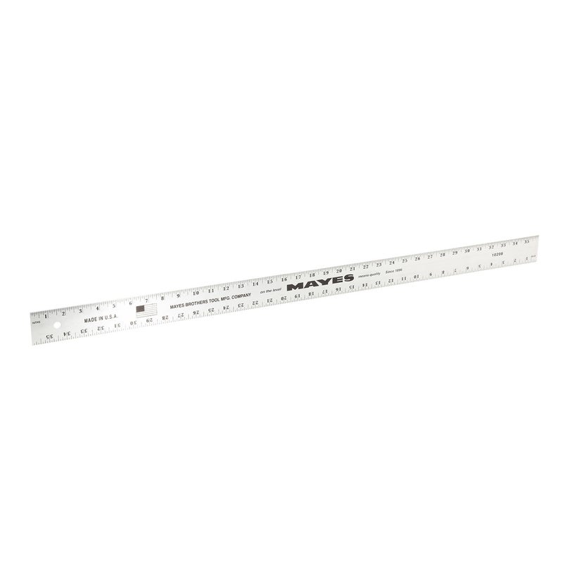 MAYES 10208 36 Inch Straight Edge Aluminum Ruler, Heavy Duty 36 Inch Ruler with Metric and Standard Measurements, Extra Thick Precision Straight Edge - Image 1