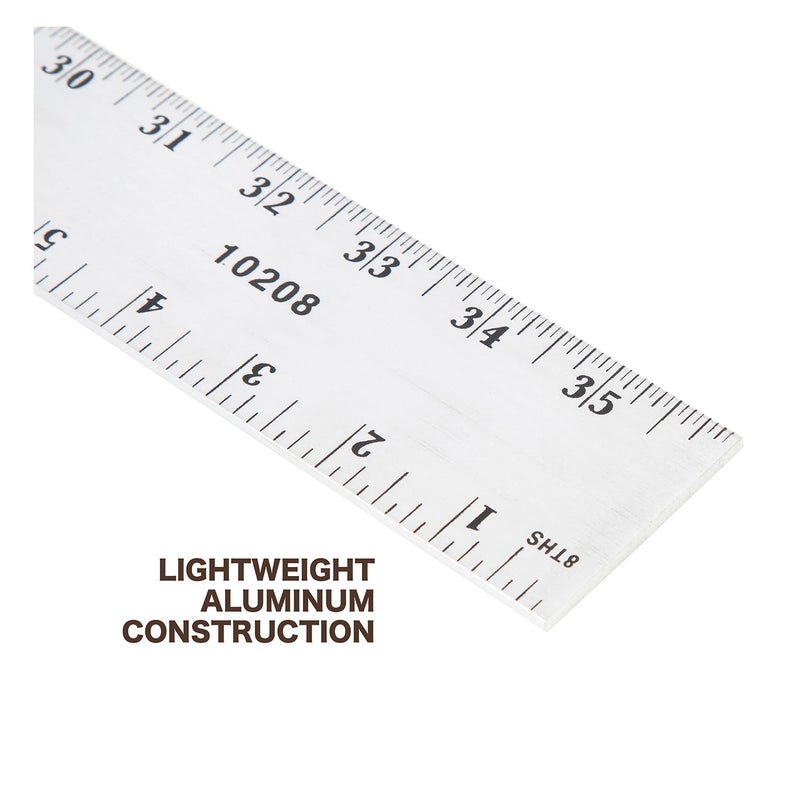 MAYES 10208 36 Inch Straight Edge Aluminum Ruler, Heavy Duty 36 Inch Ruler with Metric and Standard Measurements, Extra Thick Precision Straight Edge - Image 3
