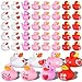 Leitee 48 Pieces Valentine Rubber Ducks Mini Heart Rubber Ducks Bulk Red and Pink Valentine Party Favors for Birthday Decoration 8 Styles - Image 2