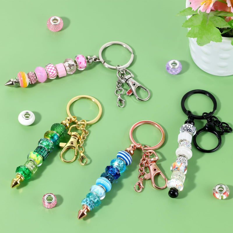 Funtopia 240 Pcs Large Hole Beads, Funtopia 40 Grids Rainbow European Beads for Crafts, Colorful Spacer Bead for Jewelry Making, DIY Charm Bracelets Necklaces Pens and Decorative Crafts, for Girls and Adults - Image 5