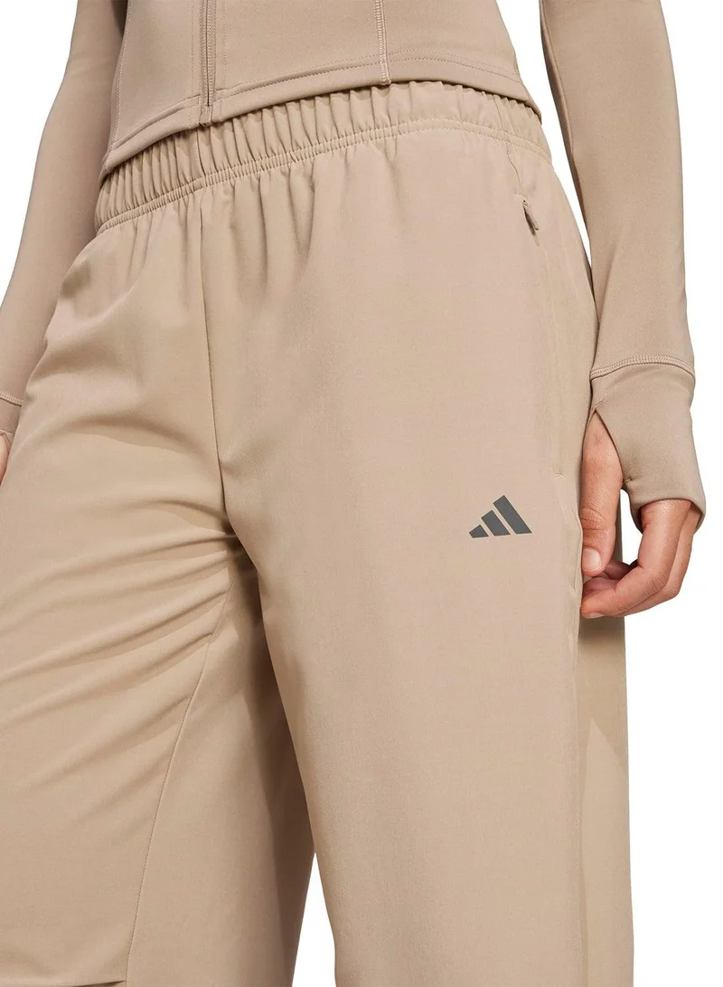 Adidas beige Workout Essentials Woven Training Pants for Women | Best Price UAE