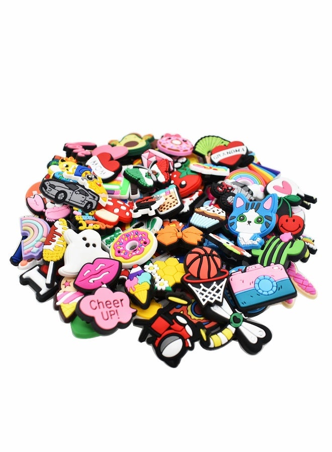 100 PCS Cartoon Shoe Charms for Clogs & Bracelets - Fun PVC Decorations for Kids' Parties & Gifts (Random Styles) - Image 4