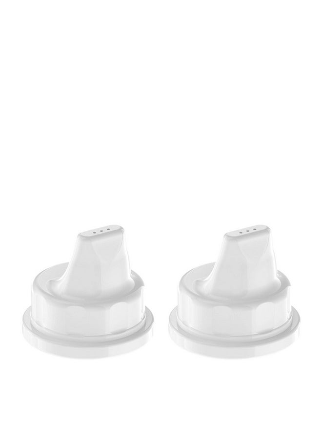 lifefactory Sippy Caps For 4Ounce And 9Ounce Bpafree Glass Baby Bottles 2Pack White Lf135009C6  - Image 2