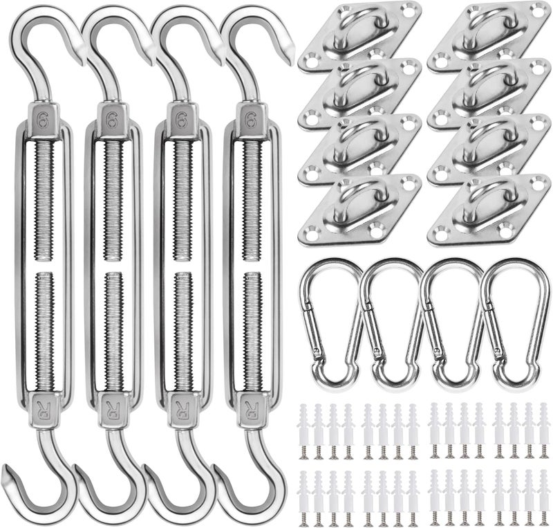 YOFIT Shade Sail Hardware Kit 6 inch for Triangle Rectangle Sun Shade Sail Installation, 304 Grade Stainless for Garden Outdoors, 80 Pcs - Image 3