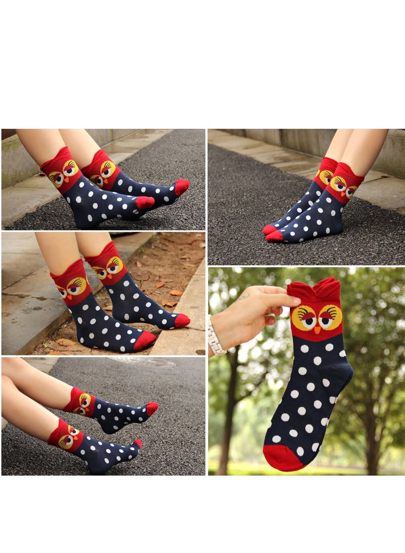 SYOSI 5 Pairs Ladies Socks Winter Cotton Wowens Socks Animal Cat Dog Socks Gift for Wowen - Image 5