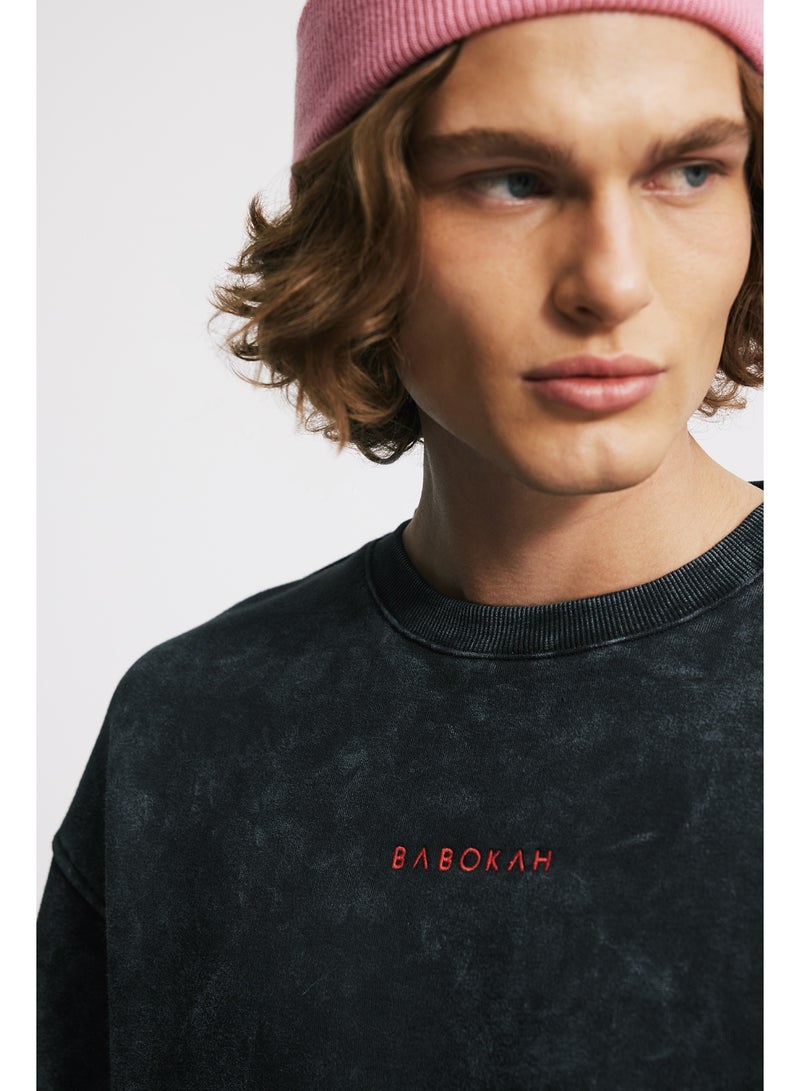 Babokah Vintage Effect Loose Fit Unisex Sweatshirt - Image 3