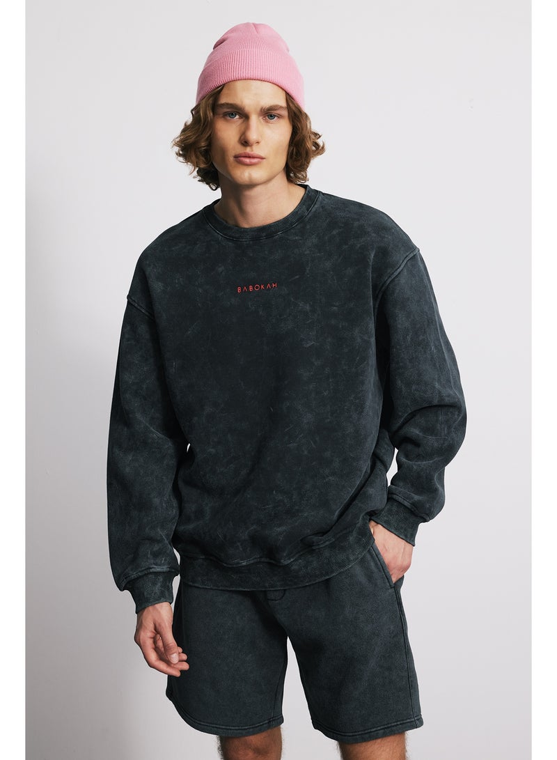 Babokah Vintage Effect Loose Fit Unisex Sweatshirt - Image 1