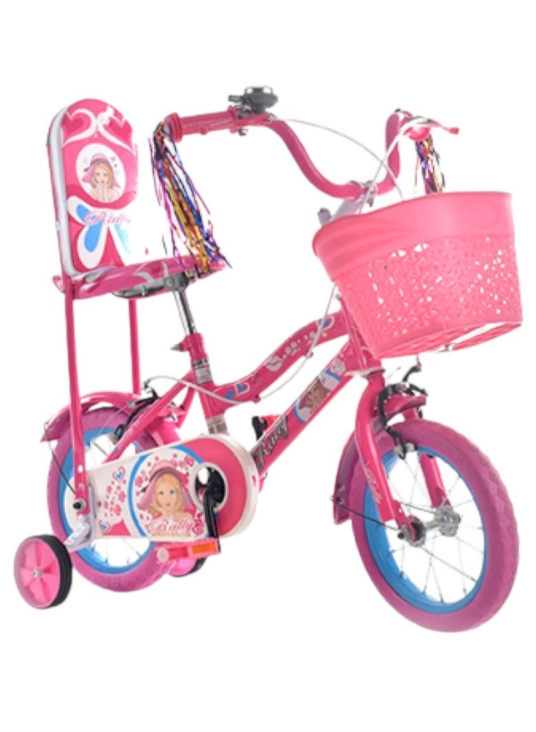 Rally Children's Bicycles for Girls 14 Inch Bike with Training Wheels & Basket Age 4 to 7 years - Image 1