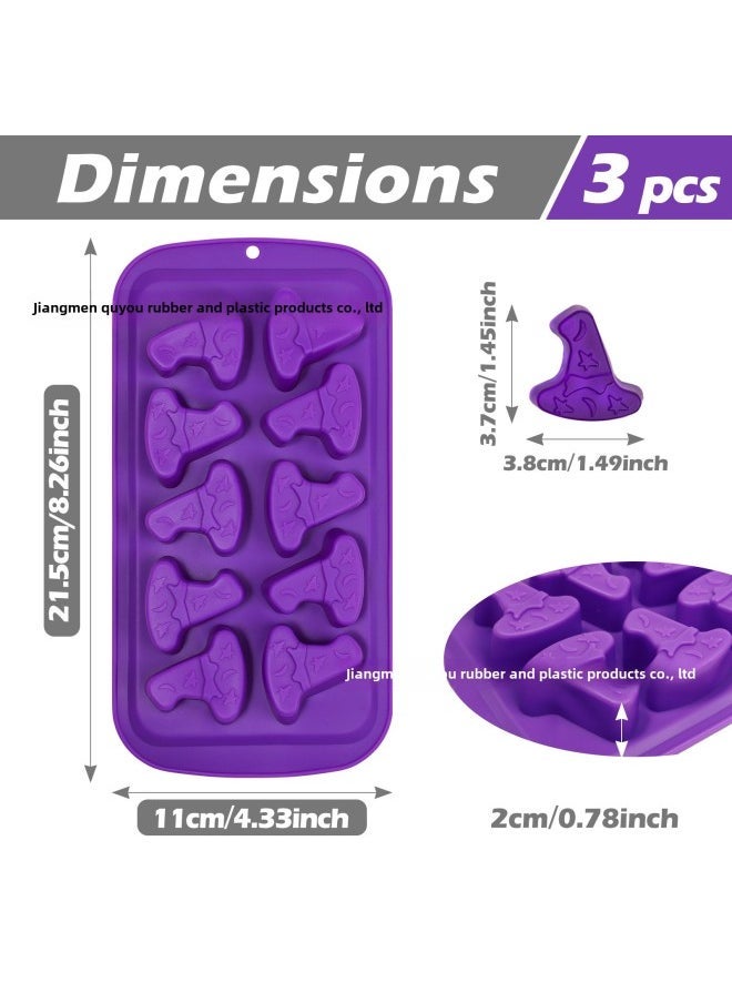Halloween Mold Silicone Pumpkin Bat Witch Hat Chocolate Mold Candy Baking Film With Easy Demoulding-Color - Image 1
