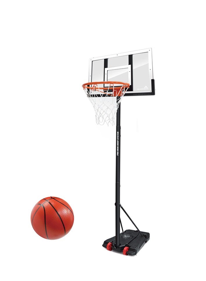 TRAMPOLINEPRO Portable Basketball Hoop Goal System  Adjustable 44in Backboard, Detachable Mobile Basketball Stand for Kids/Adults Indoor Outdoor Adjustable 236 CM - Image 1