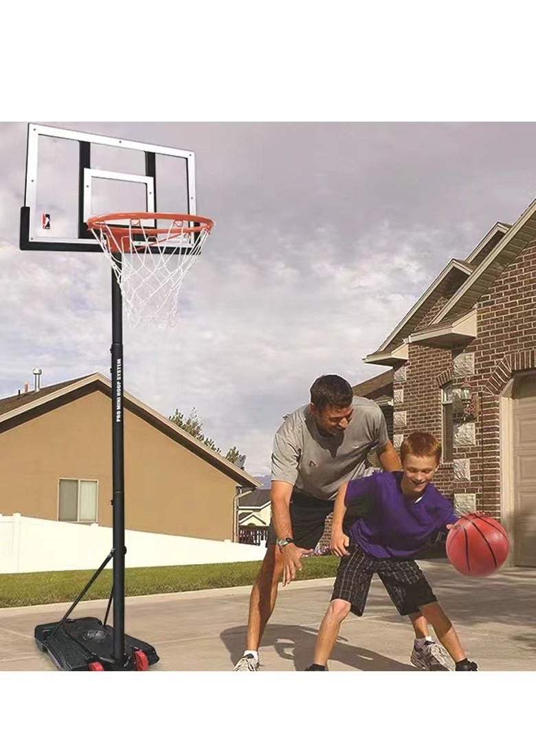 TRAMPOLINEPRO Portable Basketball Hoop Goal System  Adjustable 44in Backboard, Detachable Mobile Basketball Stand for Kids/Adults Indoor Outdoor Adjustable 236 CM - Image 3
