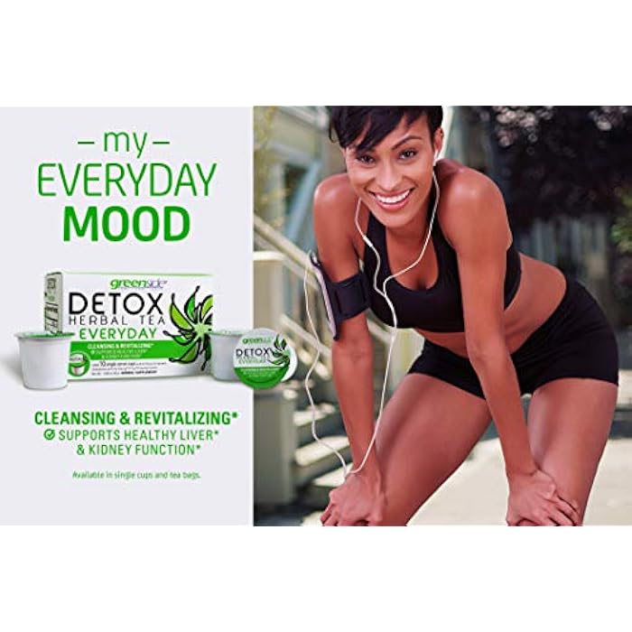greenside Detox Herbal Tea Single Serve Cups for Everyday - Cleansing and Revitalizing Body Supplements - 10 Cups (3-gram Serving/Cup) - Image 5