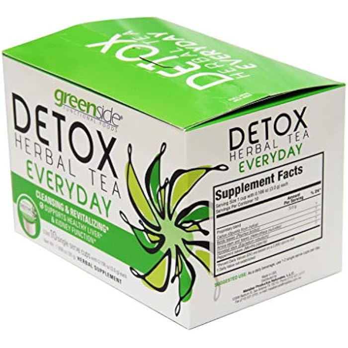 greenside Detox Herbal Tea Single Serve Cups for Everyday - Cleansing and Revitalizing Body Supplements - 10 Cups (3-gram Serving/Cup) - Image 3