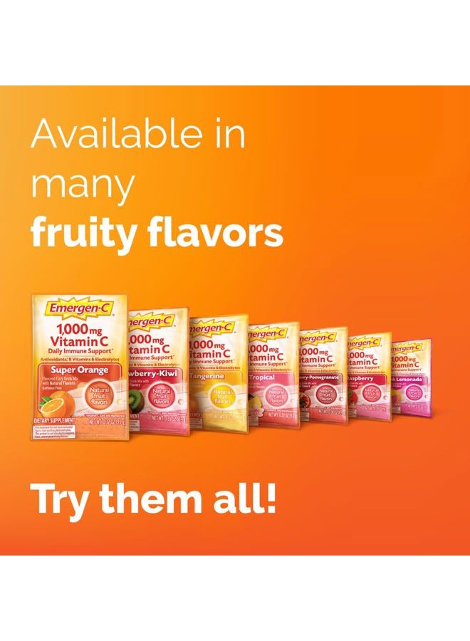 Emergen-C 1000mg Vitamin C Powder, with Antioxidants, B Vitamins and Electrolytes, Vitamin C Supplements for Immune Support, Caffeine Free Drink Mix, Tangerine Flavor - 60 Count/2 Month Supply - Image 5