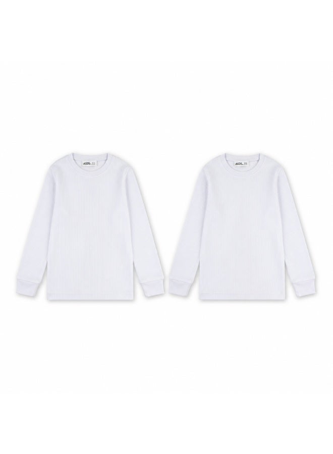 Ourkids Unisex Kids Cotton Long-Sleeved Thermal Top Pack of 2 - Image 1