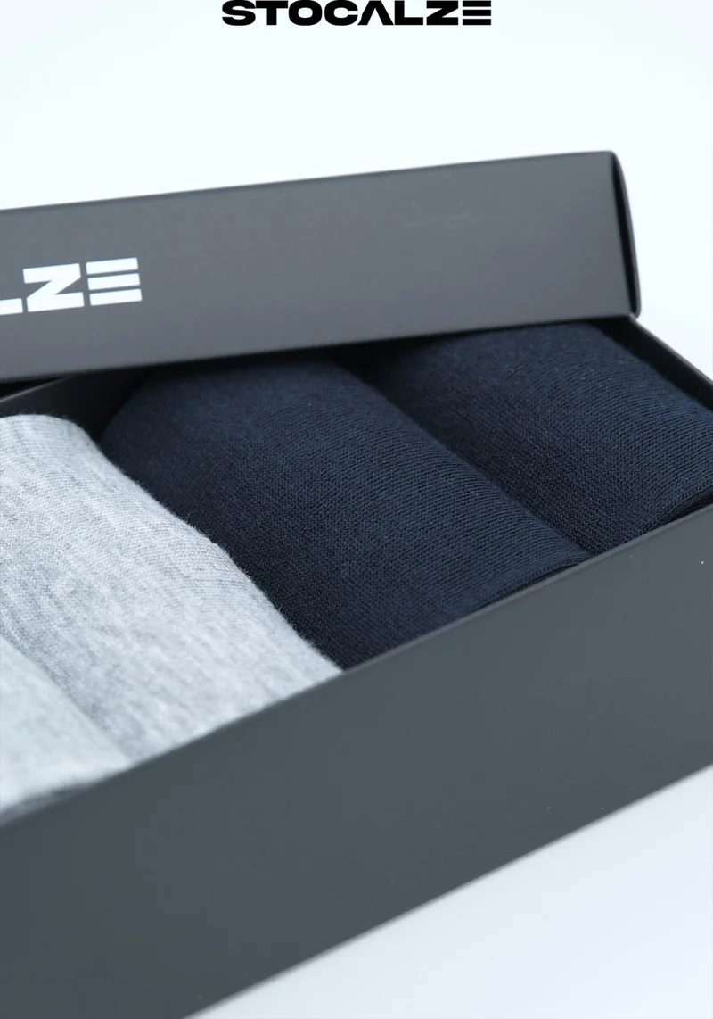 Stocalze Bamboo Men's Long Socks 6 Pack Flat Socks. Breathable and Anti-Sweat Men's Bamboo Socks