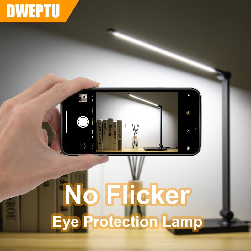 DWEPTU Rechargeable Desk Lamp LED Desk Lamps Eye-Caring Desk Lamps Dimmable Office Lamp with USB Chager Touch Control for Home Office Student Dormitory - Image 4