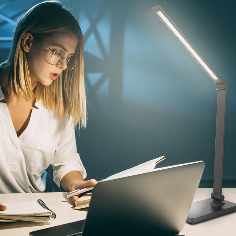 DWEPTU Rechargeable Desk Lamp LED Desk Lamps Eye-Caring Desk Lamps Dimmable Office Lamp with USB Chager Touch Control for Home Office Student Dormitory - Image 3