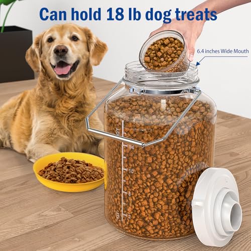 Daitouge 5 Gallon Air Tight Glass Storage Jars, 6.4inch Wide Mouth Canister with Stainless Steel Handle, Large Gallon Glass Jars, Glass Water Jug with Cup for Terrarium, Storage, Dog Treats, Mead Making - Image 5