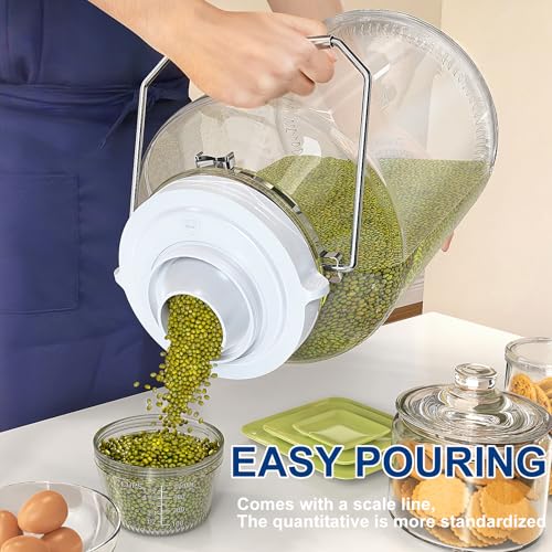 Daitouge 5 Gallon Air Tight Glass Storage Jars, 6.4inch Wide Mouth Canister with Stainless Steel Handle, Large Gallon Glass Jars, Glass Water Jug with Cup for Terrarium, Storage, Dog Treats, Mead Making - Image 3
