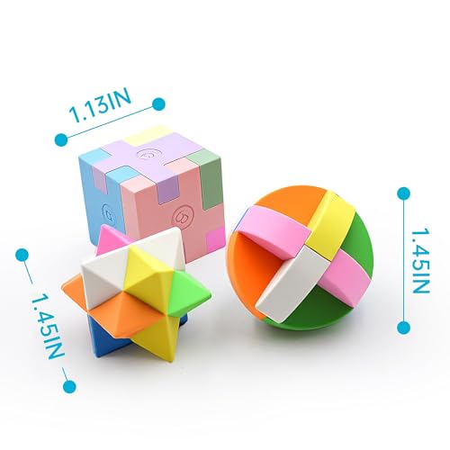 PROLOSO 15 Pcs Puzzle Cube Pencil Erasers Kids Party Favors Classroom Student Prizes Brain Teasers - Image 3