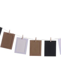 Generic 20-Piece Photo Holder Clip Frame Set With Rope Black/White/Brown 11.5 x 15.5centimeter  - Image 3