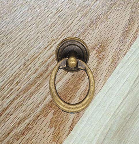 binifiMux 8pcs Antique Vintage Cabinet Drawer Cupboard Dresser Furniture Drop Ring Knobs Pulls Handles,Bronze, Single Hole - Image 5