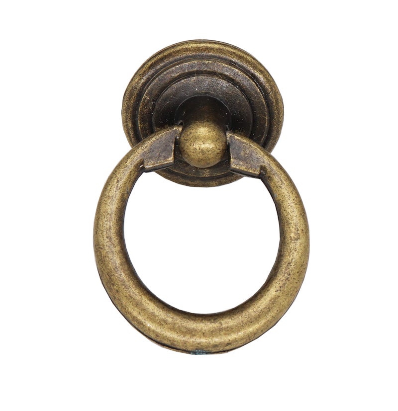 binifiMux 8pcs Antique Vintage Cabinet Drawer Cupboard Dresser Furniture Drop Ring Knobs Pulls Handles,Bronze, Single Hole - Image 4