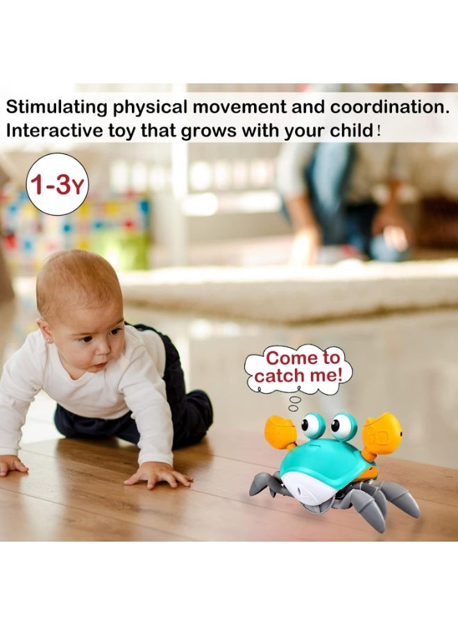 Crawling Crab Baby Toy, Dancing with Music & LED Light, Rechargeable, Blue - Image 4