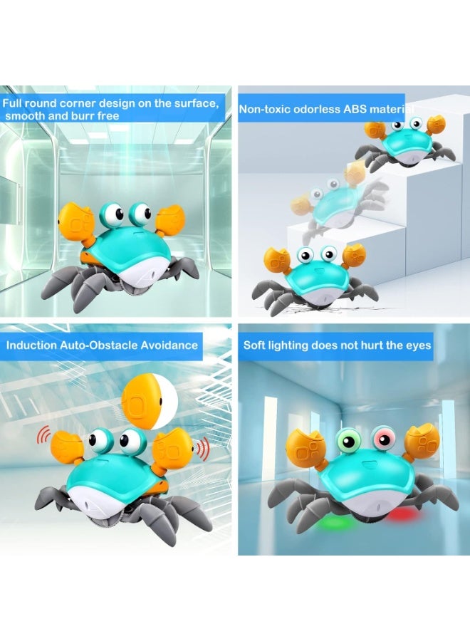 Crawling Crab Baby Toy, Dancing with Music & LED Light, Rechargeable, Blue - Image 1