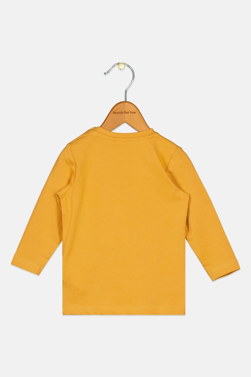 NAME IT Toddlers Boy Crew Neck Long Sleeve Graphic Print T-Shirt, Brown - Image 2