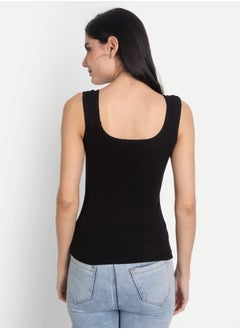 Aimly Aimly Women's Cotton Camisole Slip Black 1015 Pack of 2  - Image 2