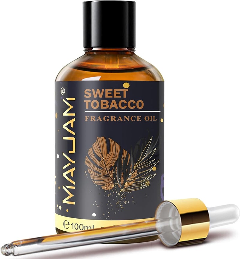 100ML/3.38FL.OZ Sweet Tobacco Fragrance Oils with Glass Dropper, Essential Oils for Diffusers for Home, Long Lasting Scented Oils for Diffusers Soap Candle Making - Image 1