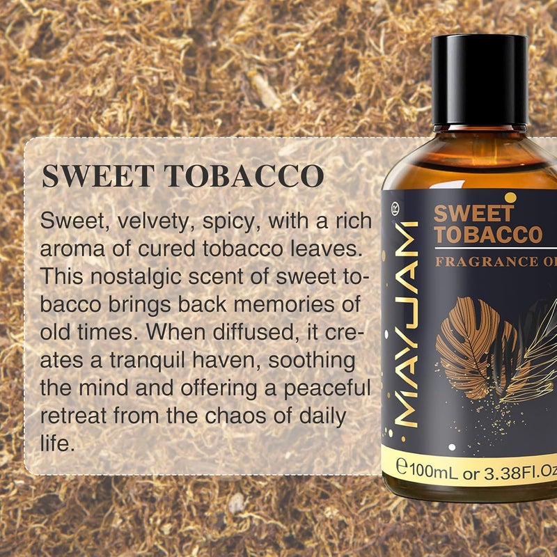 100ML/3.38FL.OZ Sweet Tobacco Fragrance Oils with Glass Dropper, Essential Oils for Diffusers for Home, Long Lasting Scented Oils for Diffusers Soap Candle Making - Image 3