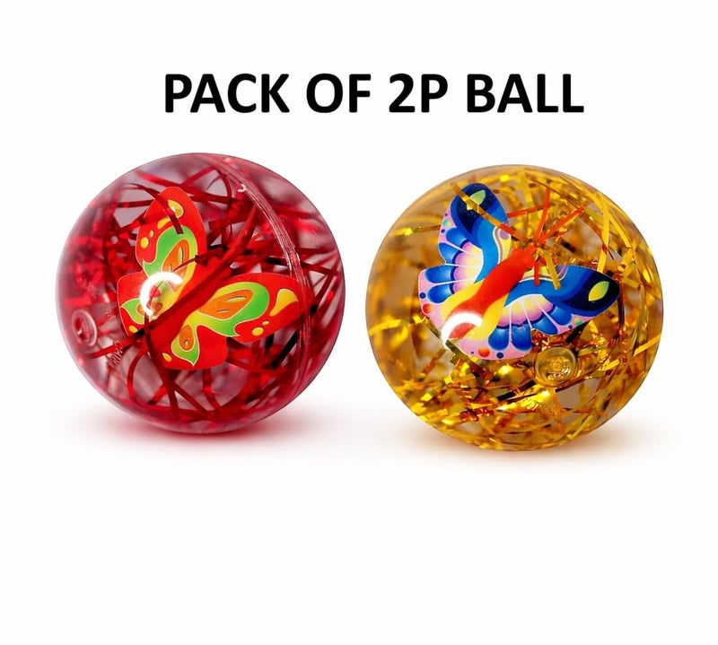 SHAKTISM LED Light Up Bouncing Ball, 70mm Water-Filled Rubber Anti-Stress Ball, Flashing Random Design for Children - Pack of 2 - Image 3